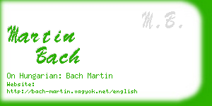 martin bach business card